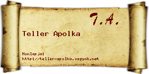 Teller Apolka névjegykártya